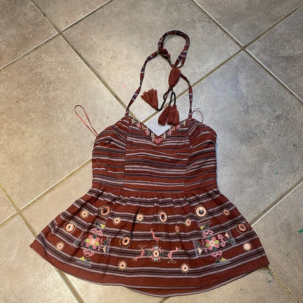 altard State Embroirdered Halter tank! Medium